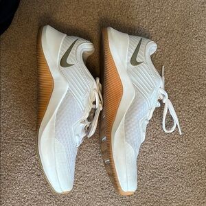 Nike White and Tan Athletic Shoes